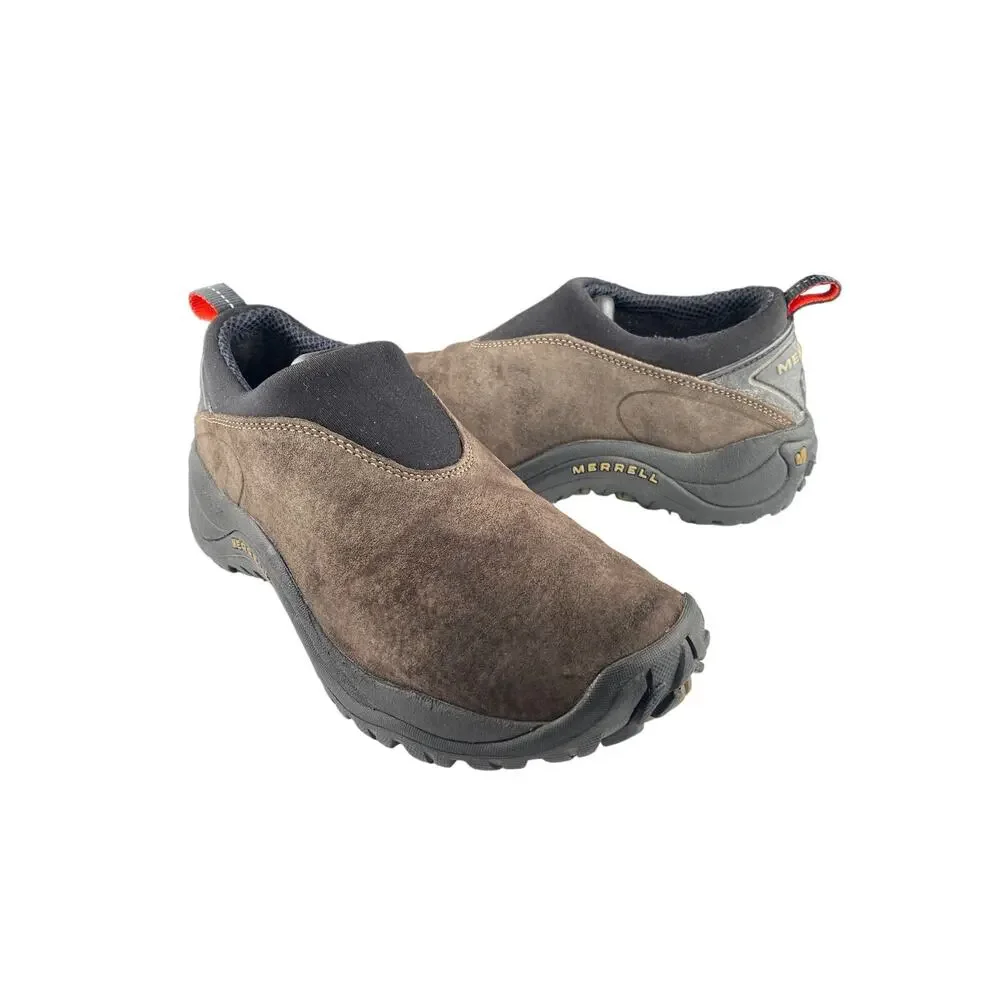 Merrell Moc Brown/Black Womens  Suede‎ Leather Slip On Hiking Shoes Size 8.5